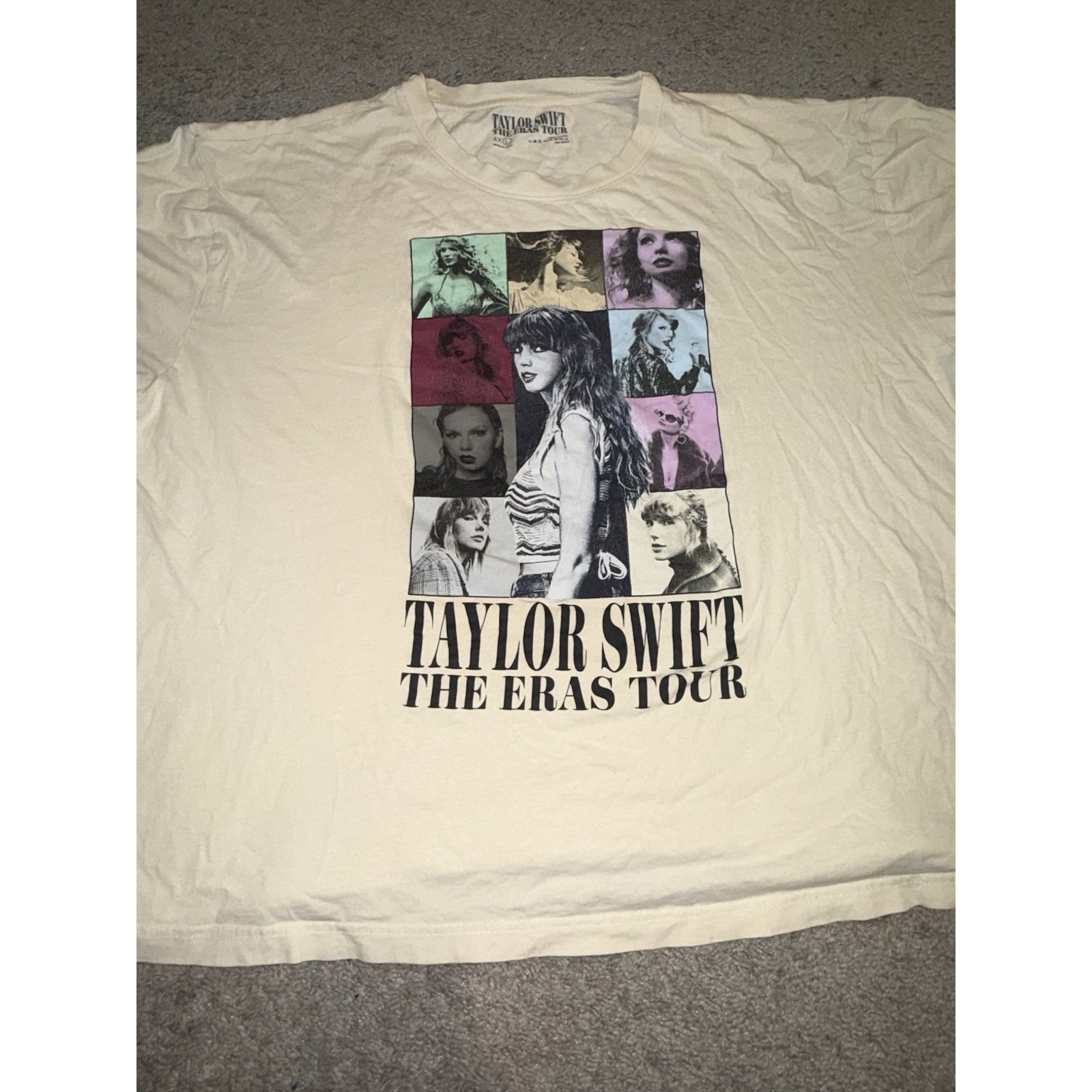Taylor Swift The Eras Tour T Shirt Official Merch Adult 3xl 4xl Ivory Cream